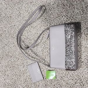 KATE SPADE Ramey Greta Court Glitter Crossbody Bag with Wallet